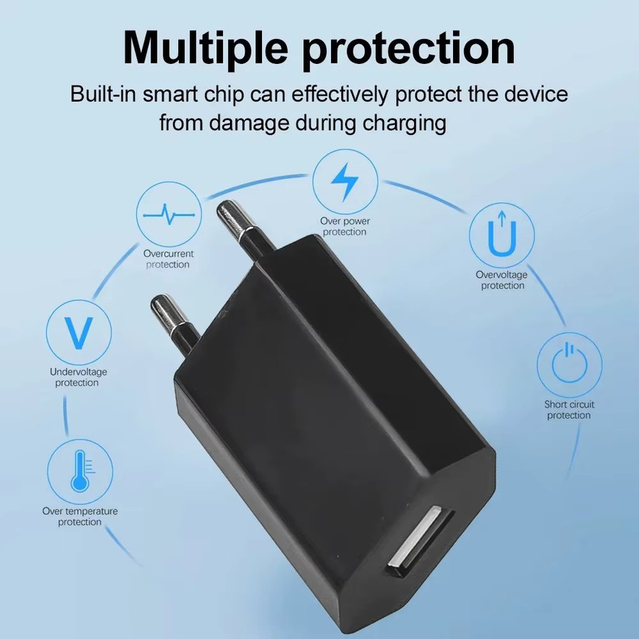 USB Schnellladegerät 5V 1A EU Stecker Reise Power Adapter für Samsung Huawei Xiaomi iPhone in Schwarz oder Weiß - Bild 2