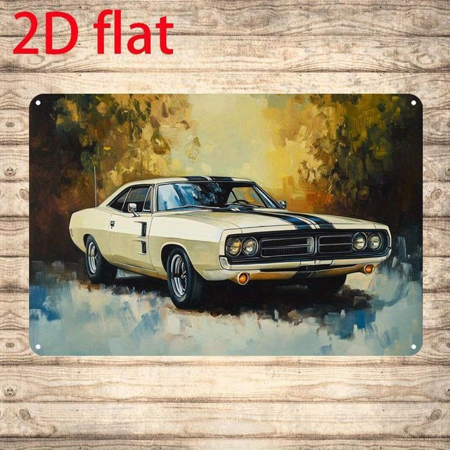 Lucky starfish DECO Vintage Metall Blechschild Amerikanisches Muscle Car Retro Wanddekoration B: 20 cm, H: 30 cm - Bild 1