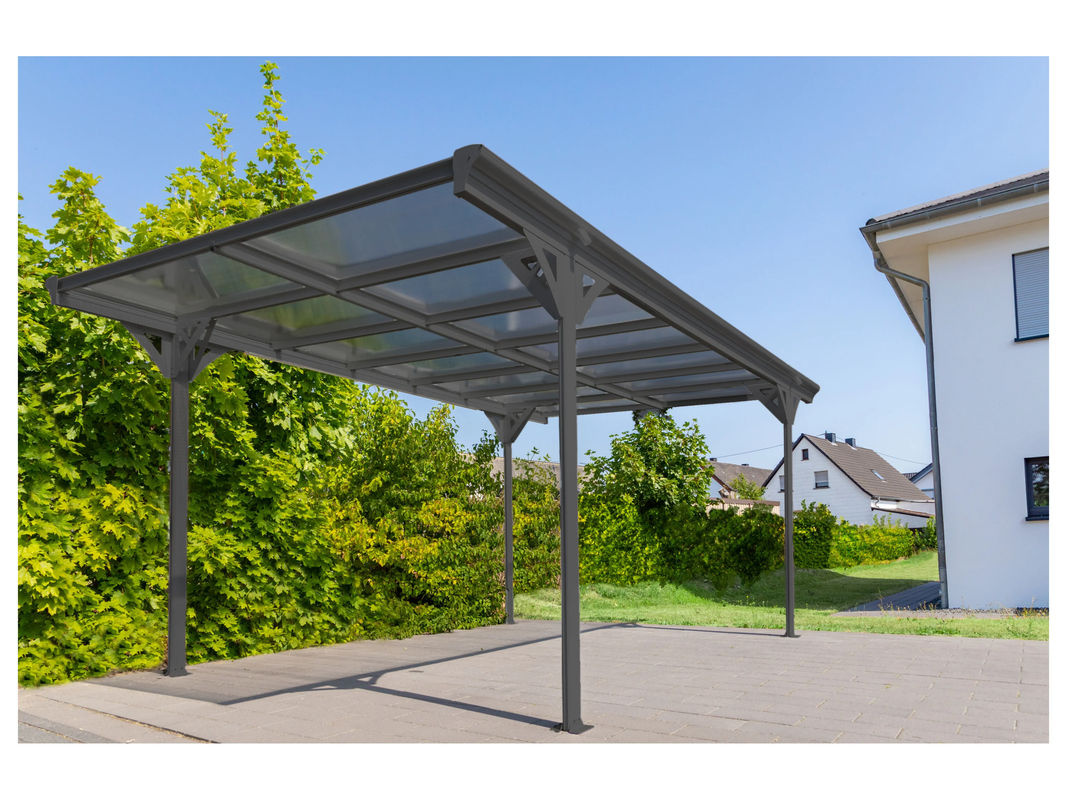 Westmann Carport Helsinki Flachdach Aluminium 15 m² Anthrazit inkl. Regenrinne B/H/L: 305 x 232 x 503 cm - Bild 2