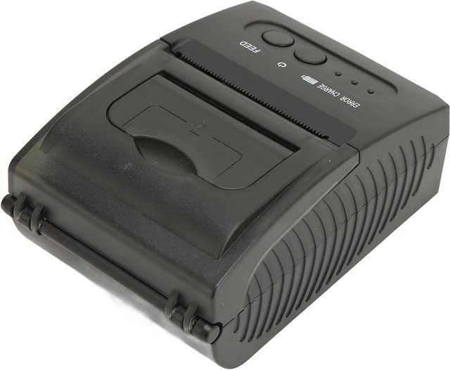 Tragbarer Bluetooth Thermodrucker von DIYelecs in Schwarz mit 58mm Papierbreite und 2000mAh Akku - Bild 1