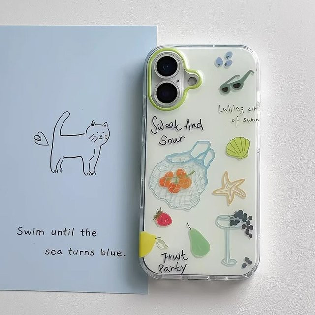 Handyhülle mit koreanischem Sommertrauben-Cartoon Design für Samsung Galaxy S26 S25 S24 S23 S22 S21 S20 FE Edge Plus Ultra Lite 5G in Transparent - Bild 1