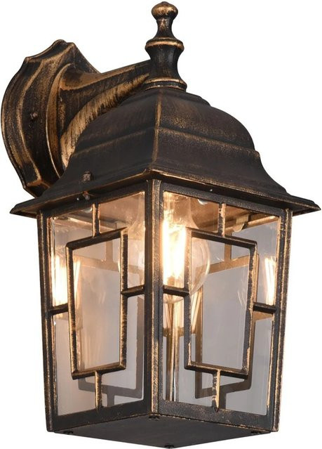 Trio LED-Wandleuchte Volturno in Rostoptik für Außenbereich und Garten, Farbe: Braun/Bronze, B/H/T: 30 x 15 x 19,5 cm - Bild 1