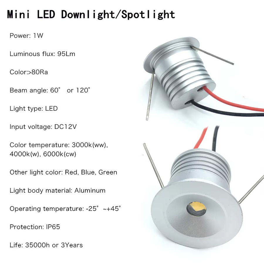 YELEDWAY Mini-LED-Einbaustrahler IP65 mit Fernbedienung, dimmbarer Decken-Downlight aus Aluminium, Farbe: Weiß, Durchmesser: 25 mm - Bild 1