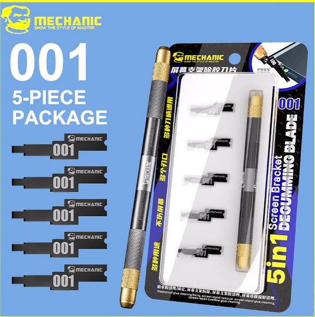 MECHANIC 001 Premium 5-in-1 Bildschirmkleber-Entfernungswerkzeug aus Edelstahl in Silber - Bild 1
