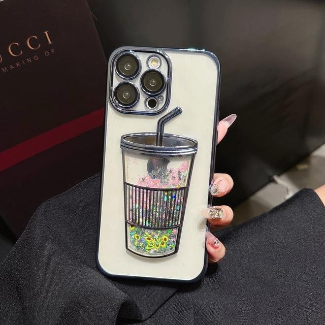 Ytamine Pailletten Treibsand Handyhülle für iPhone 11 12 13 14 Pro Max, Transparent Multicolour, Weiche Rückseite - Bild 1