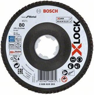 Bosch Fächerschleifscheibe X571 Best for Metal Durchmesser: 125 mm Körnung: 80 - Bild 1