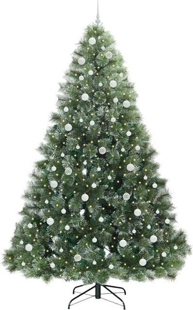 vidaXL Künstlicher Weihnachtsbaum in Grün mit 300 warmweißen LEDs aus PE und PVC, Höhe: 240 cm - Bild 1