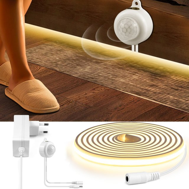 Lcamaw Neon Flex LED Streifen mit Infrarot-Bewegungssensor, 24V, Farbe: Weiß - Bild 1