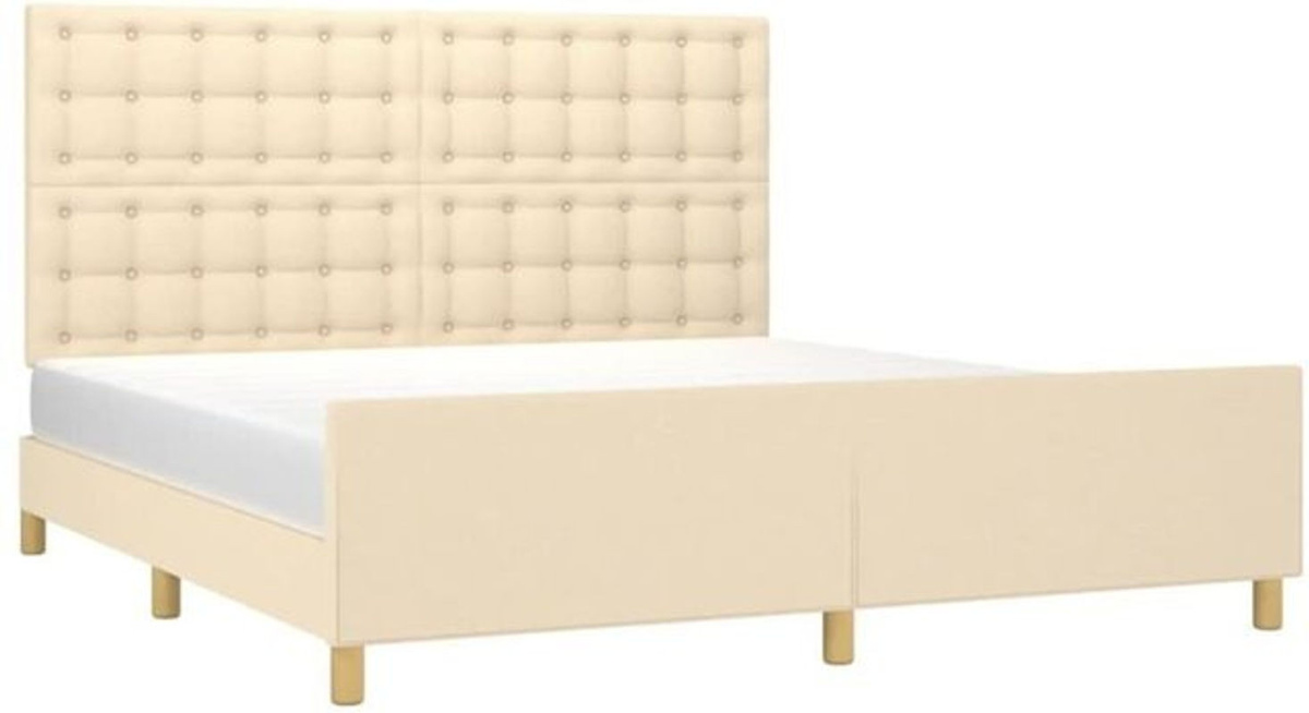Polsterbett mit Kopfteil von vidaxl in Beige aus Stoff und Holzwerkstoff, B/T: 180 x 200 cm - Bild 1