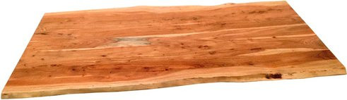 TABLES & CO Esstisch aus Akazienholz in Braun mit Live Edge Design, Höhe: 76 cm, Tiefe: 90 cm