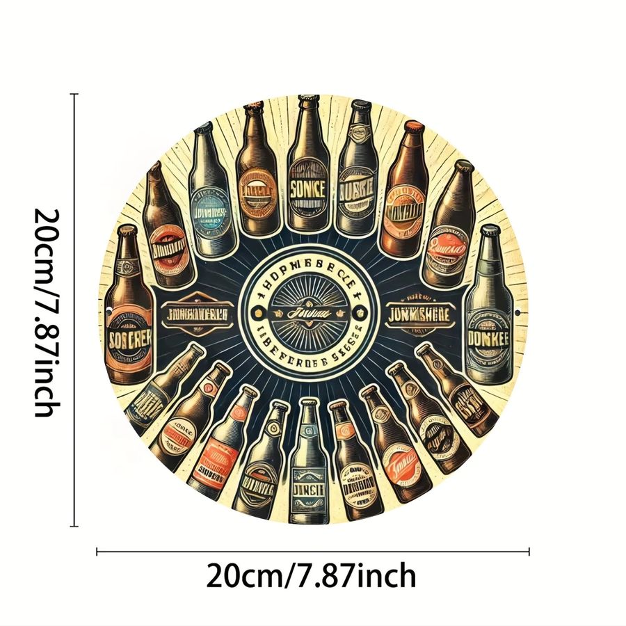 Potdemiel Vintage Wandkunstschild aus Aluminium, rund, Durchmesser: 20,3 cm - Bild 4