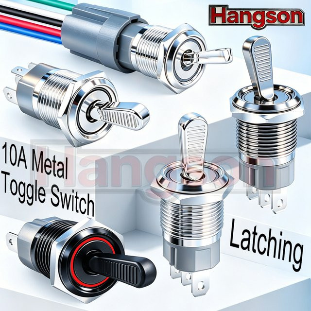 Beleuchteter Metall-LED-Kippschalter 16mm SPDT Ein/Aus verriegelnd in Silber/Weiß für Auto LKW Boot und Offroad-Fahrzeuge - Bild 1