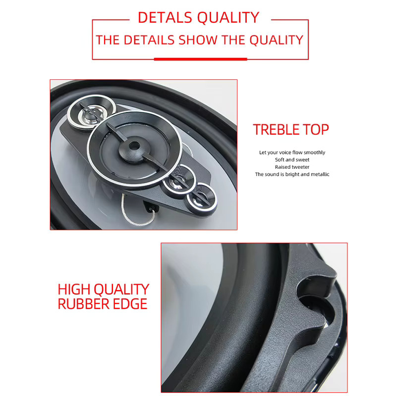 Q-PERTORS Koaxial-Autolautsprecher 5-Wege Stereo Musik Subwoofer 1200 W, Schwarz, 6 x 9 Zoll - Bild 4