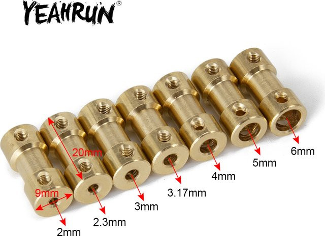 YEAHRUN Messing Flexible Motorwellenkupplung Motorübertragungsstecker, 5-teiliges Set - Bild 1