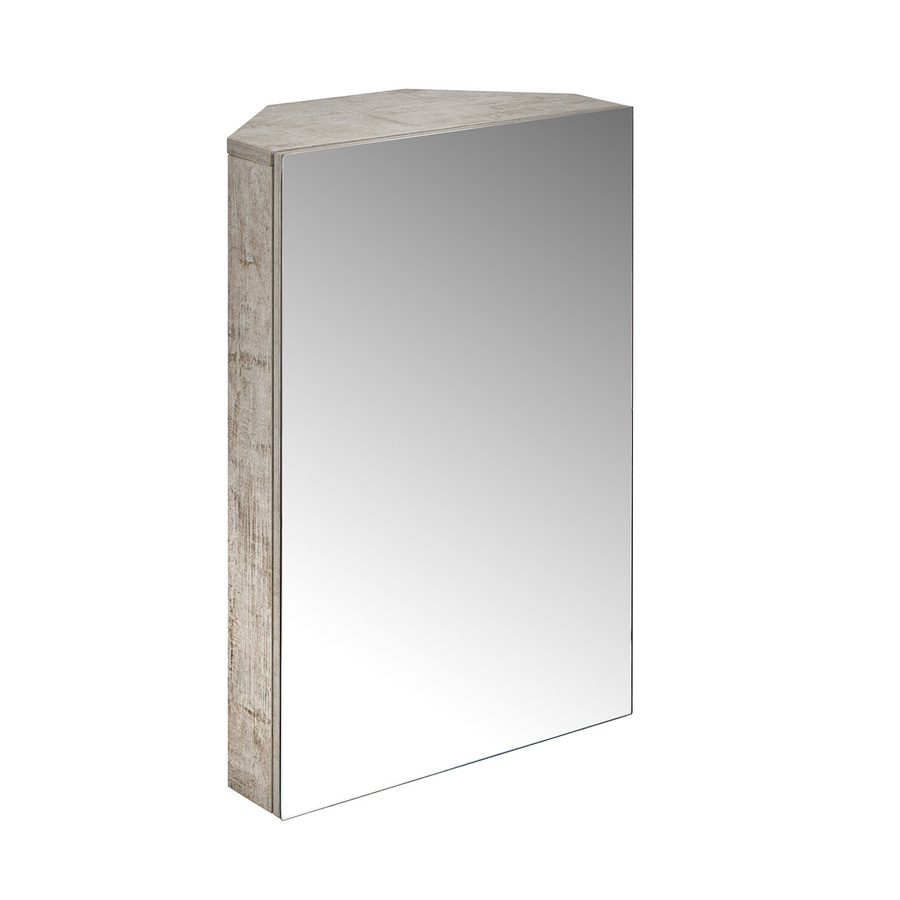 Eck-Spiegelschrank HudsonReed in Grau mit Soft-Close-Türen und Regalen, B: 45,0 cm, H: 65,0 cm - Bild 1