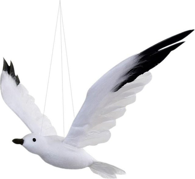 Lufebut Künstliche Fliegende Möwe in Weiß aus Kunststoff und Textil für die Wanddekoration - Bild 1