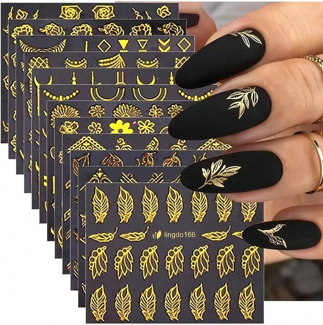 MAGT Nail Art Aufkleber, Gold, Metallic, 30 Stück - Bild 1