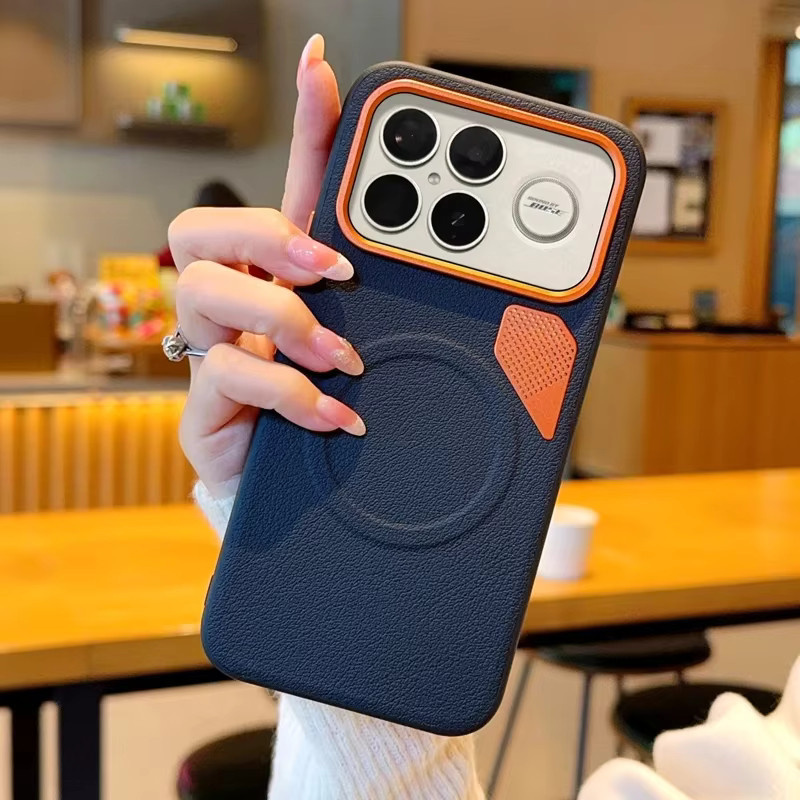 Xiaomi Poco F8 F7 Pro Ultra Luxus Business Handyhülle mit Lychee Muster und magnetischem Laden in Grau - Bild 3