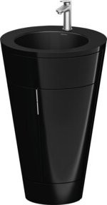 Duravit Waschtischunterschrank Starck 1 c-bonded Set, Schwarz Hochglanz, B/T/H: 56 x 86,4 x 60,5 cm - Bild 1