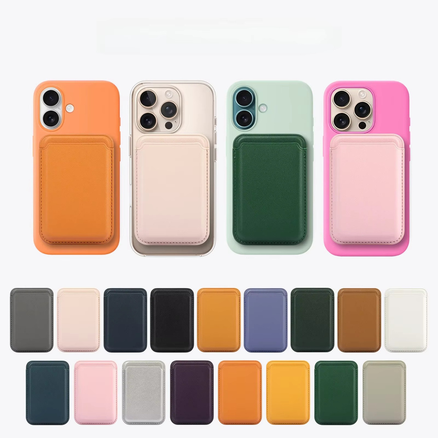 Magnetische Leder-Geldbörse als Kartenhalter und Brieftasche für Apple iPhone 13, 14, 15, 16 und 17 Pro Max in Schwarz - Bild 2