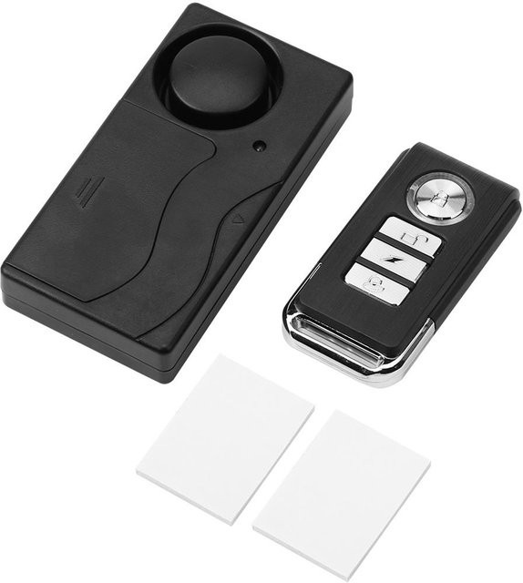 GoolRC Mr 04R Drahtloser Diebstahlschutz-Tür- und Fensteralarm mit Fernbedienung und Magnetischem Vibrationsalarm in Schwarz - Bild 1