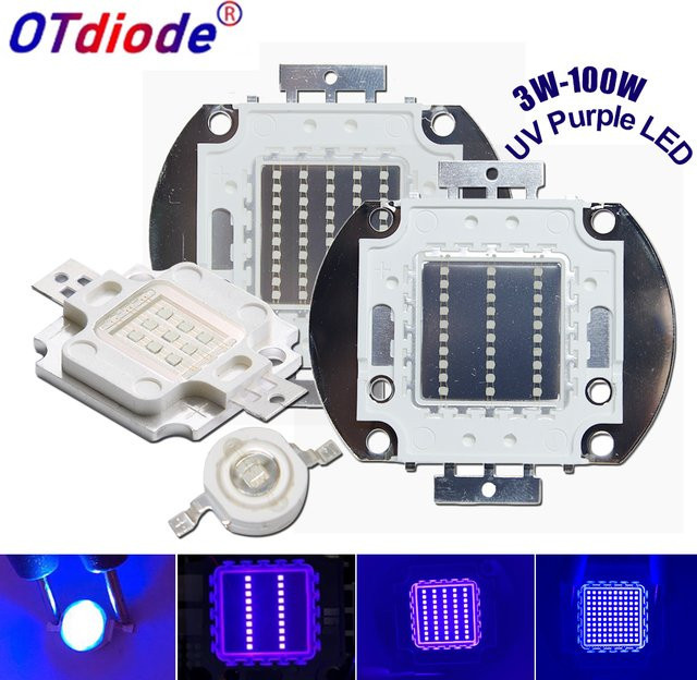 OTdiode Hochleistungs UV-LED Perlenchip in Lila mit Wellenlängen von 365nm bis 410nm - Bild 1