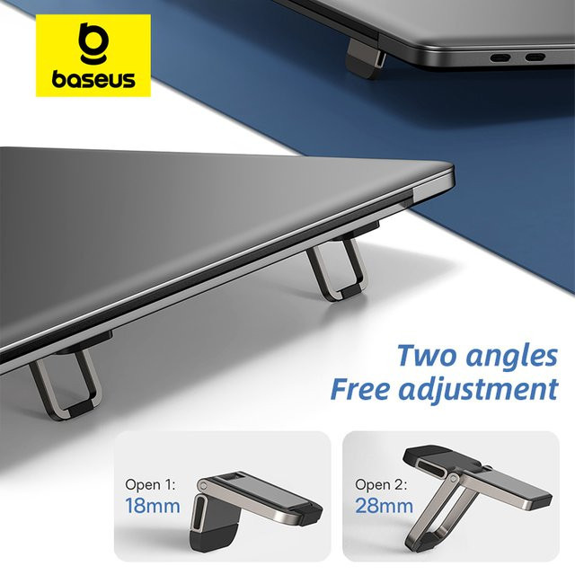 Baseus 2er-Set Tragbarer Laptopständer aus Aluminium in Silber für MacBook Pro und iPad 10-18 Zoll - Bild 1