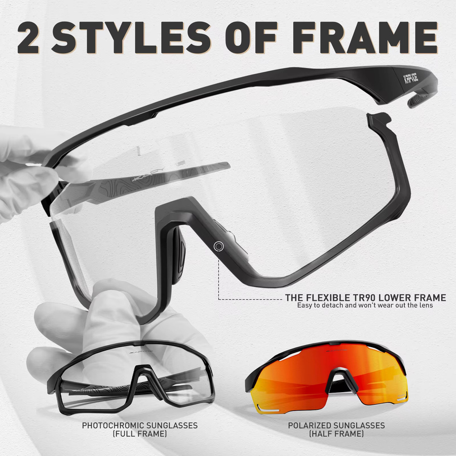 Kapvoe Sportsonnenbrille, Unisex, Vollrand, Black, Kunststoff - Bild 2