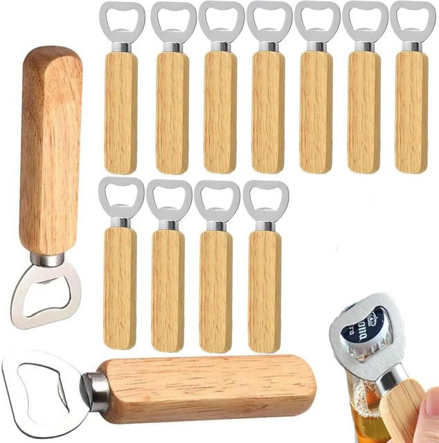 Dofiki Holz-Flaschenöffner in Braun, unbearbeitete Bieröffner zum Lasergravieren für DIY-Geschenke - Bild 1