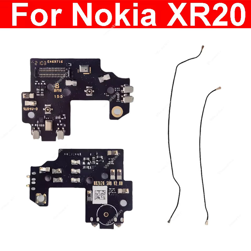 Nokia XR20 Ersatzteil Set mit Mikrofon, Wifi Antenne und Flex Kabel in Schwarz - Bild 2