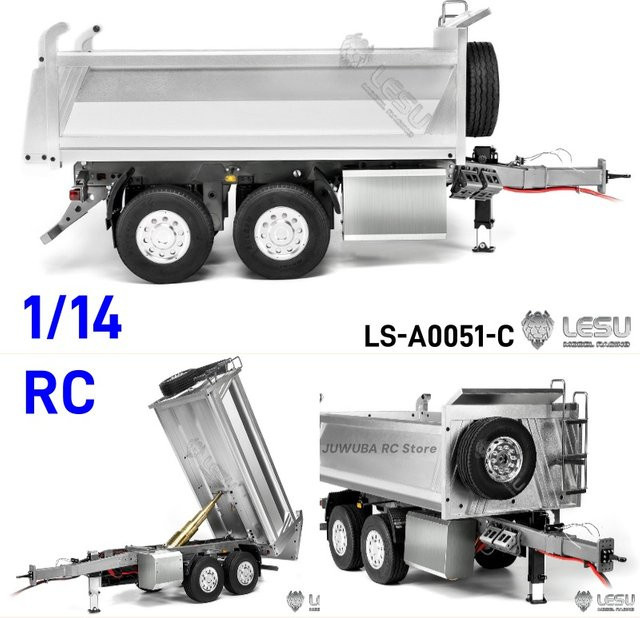 LESU Dump Vollanhänger mit Hydraulikzylinder, 1/14, Kit Version, Metall - Bild 1