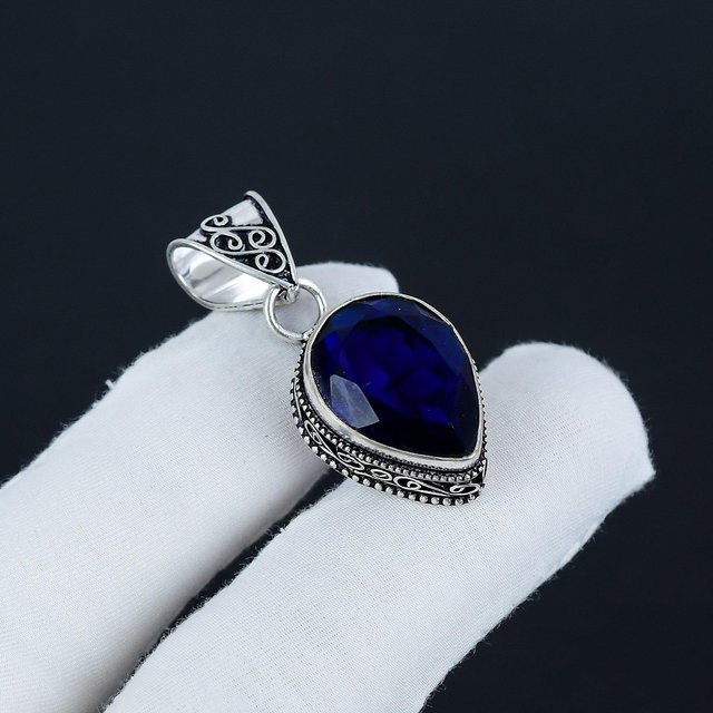 JewelryMart Anhänger 925 Silber, Saphir, Damen - Bild 1