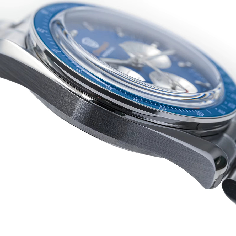 Watchdives Chronograph, Quarz, Edelstahl, Blau, Saphirglas, 39 mm, Unisex - Bild 3