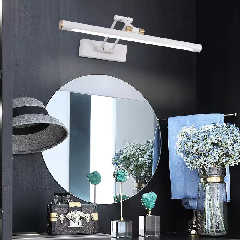 Homocean Moderne LED Wandleuchte in Weiß mit Metallgehäuse und verstellbarem Acryl-Lampenschirm für Badezimmer und Spiegel - Bild 3