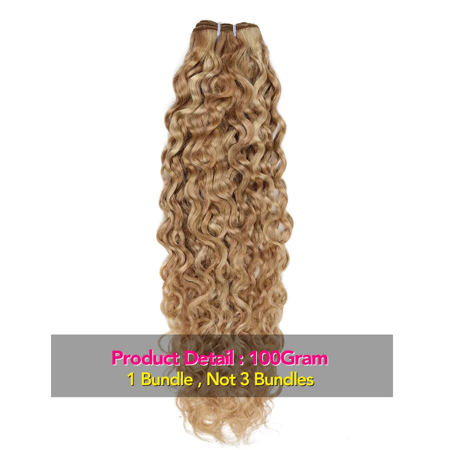 REAL BEAUTY Peruanische Wasserwellen-Haarbündel, Aschblond, Lockig, 100 g - Bild 2