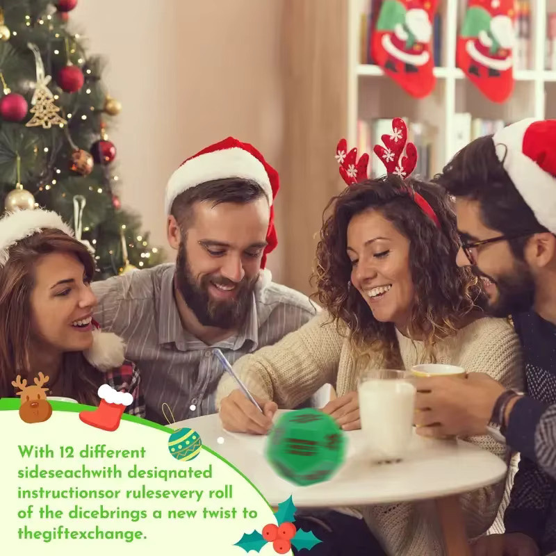 ZQNYCY Weihnachtsspiel Würfel, Familienspiel, 1/2 Stücke, 12-seitig - Bild 3