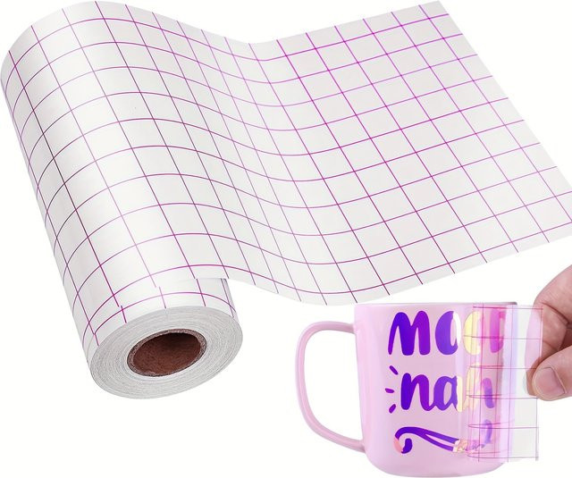 Oracal Transferfolie für Vinyl in Transparent mit Ausrichtungsgitter und Applikationsband für Cricut Joy und Oracal 651 - Bild 1