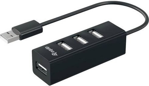 Equip USB-Hub 128955 mit 4 USB-A Ports USB 2.0 480MBit/s Schwarz - Bild 1