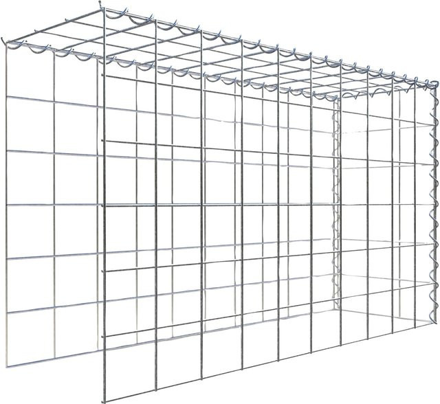 Gabiona Gabione-Anbaukorb Typ 4 aus Stahl in Silbergrau, B/T/H: 60 x 100 x 30 cm, Maschenweite 10 x 10 cm - Bild 1
