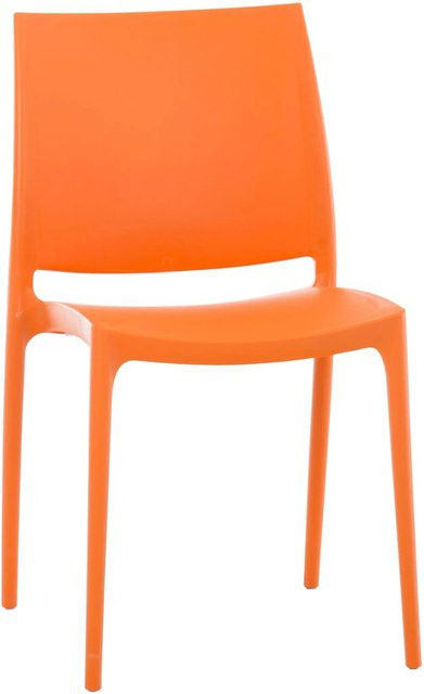 DELUKE Stuhl VAYA Esszimmerstuhl aus Kunststoff in Orange, B/T/H: 44 x 50 x 81 cm - Bild 1