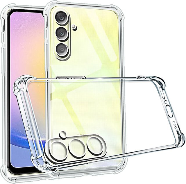 Stoßfeste Silikon Handyhülle für Samsung Galaxy A25 5G in Transparent, weiche TPU-Rückseite - Bild 1