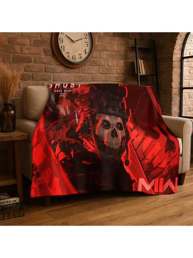 Livrane Call of Duty COD War Game Flanellblanke für Unisex, Farbe: Rot - Bild 2