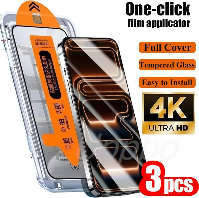 3 Stück Bolomboy Panzerglasfolie Displayschutz für Samsung Galaxy A56 A36 A55 A57 A37 A35 A54 A53 A52 A51 A34 A32 A31 inklusive Installationsbox, transparent - Bild 1