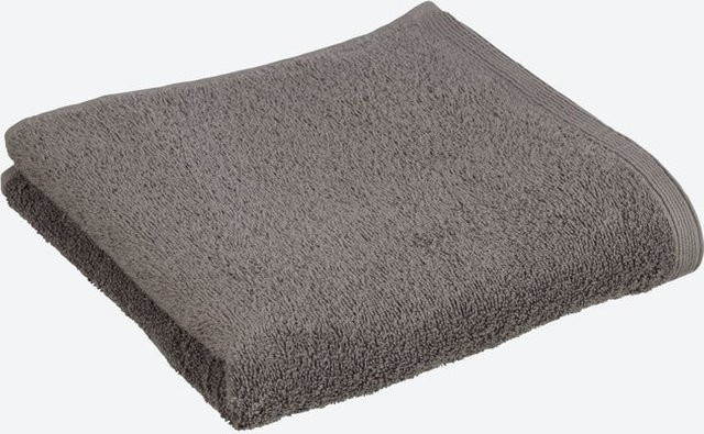 NKD Premium Frottee-Handtuch aus 100% Baumwolle in Grau mit Bordüre und Aufhängeschlaufe, Breite: 50 cm, Länge: 100 cm - Bild 1