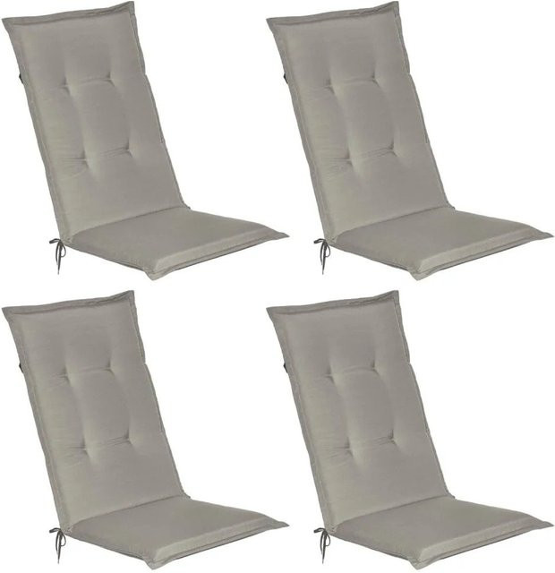 Beautissu Loft HL Hochlehner 4-teiliges Set Hellgrau B: 120 cm, T: 50 cm, H: 6 cm - Bild 1