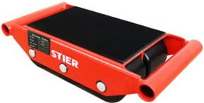 Stier Fahrwerk aus Stahl mit 6 Nylon-Rollen in Rot, Tragkraft 6000 kg - Bild 1