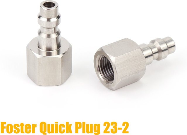 Foster HPA 23-2 Schnellkupplungsstecker Adapter US-Typ mit 1/8NPT Gewinde in Silber - Bild 1
