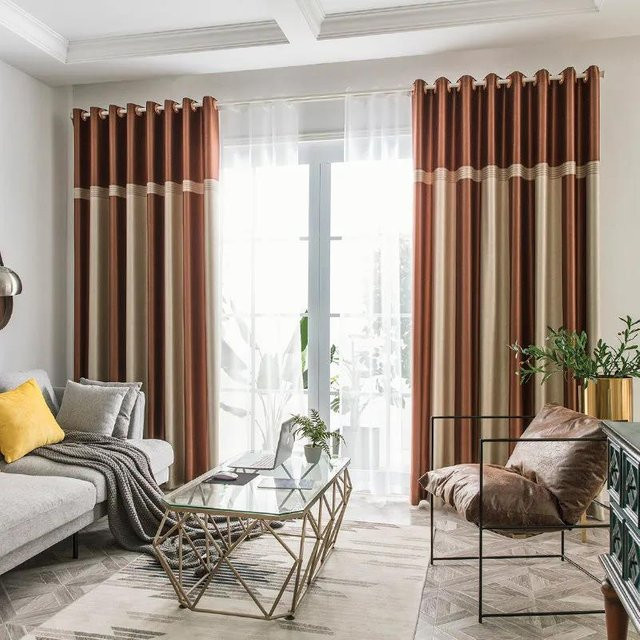 WTEMPO 2-teiliges Blackout-Vorhangset aus Polyester in Braun, Bodenlange Schattierung für Wohnzimmer, Schlafzimmer und Balkon, Breite: 250 cm, Höhe: 310 cm - Bild 1
