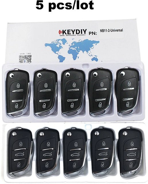 5er Set Keydiy NB11 Universal Fernbedienung für Autos in Schwarz, kompatibel mit KD200, KD900, KD900+ und URG200 KD-X2 Mini - Bild 1