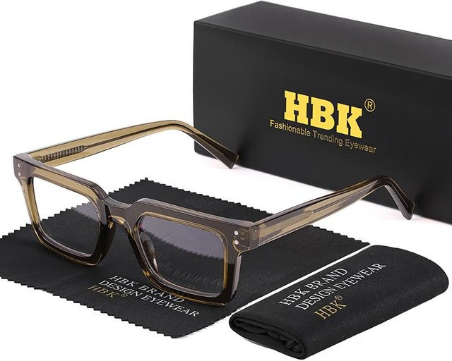 HBK Korrektionsbrille, Quadratisch, TR90, Vollrand, Unisex, grau - Bild 1